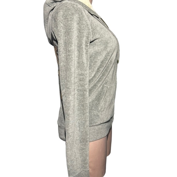 Victoria’s Secret - Pink velour hoodie lined in size XS. Gold bling accents. - Picture 4 of 14